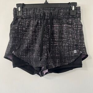 Women's Black and Pink Patterned Shorts